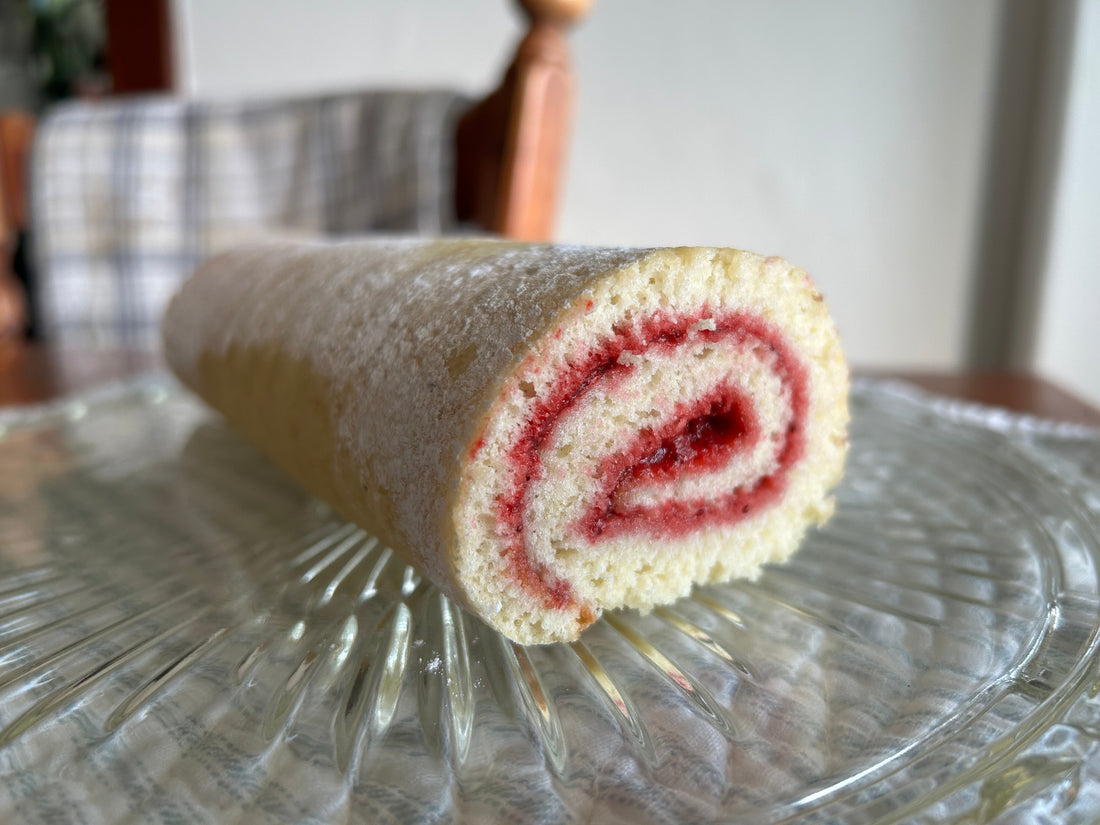Strawberry Jelly Roll Cake