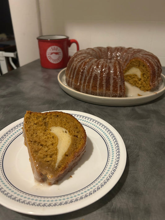 Pumpkin Bundt Cake with Cream Cheese Filling